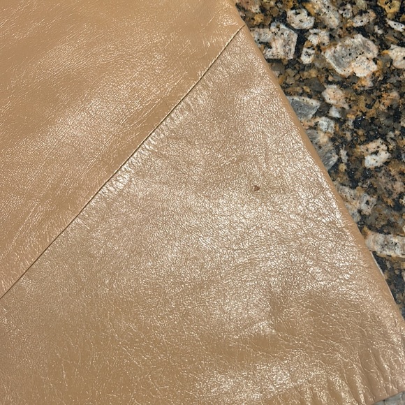 Rem Garson tan leather knee pencil skirt - Picture 12 of 12
